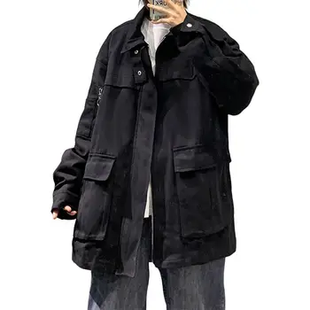 Vyrai Krovinių Kailis, Užtrauktukas Multi-įmuštas Megztinis Šiltas Hip-Hop Pavasario Krovinių Kailis chaquetas hombre