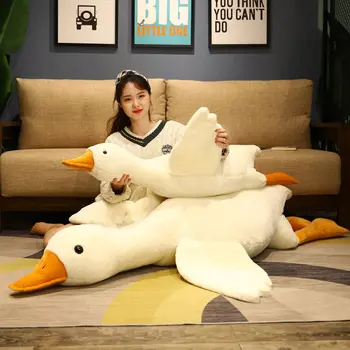 50-190cm Kawaii Aukštos Kokybės Milžinišką Pilka Ruda Antis Pliušinis Dovanos iškamša Lėlė Big Goose Miega Pagalvę Vaikų Žaislai