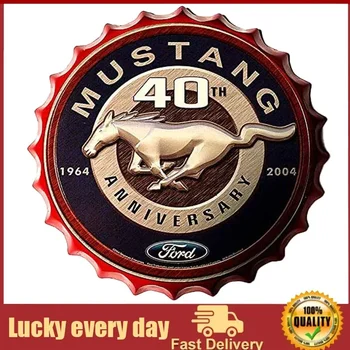 Retro Pasirašyti Mustang Butelių Kamšteliai Retro Metalo Skardos Pasirašyti Skersmuo Handcrafts Namų Dekoro Juosta Apnašas Lounge Vyras Urvas Garažas